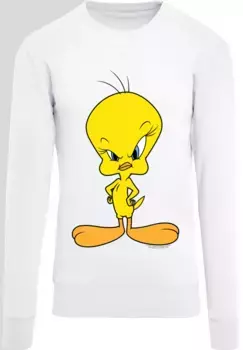 F4NT4STIC Свитер с круглым вырезом "F4NT4STIC Мужской Angry Tweety -Белый со толстовкой Light Crew", белый