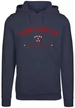 F4NT4STIC Толстовка "Christmas Candy Coated Christmas", Рождество, подарок, логотип, цвет морской волны