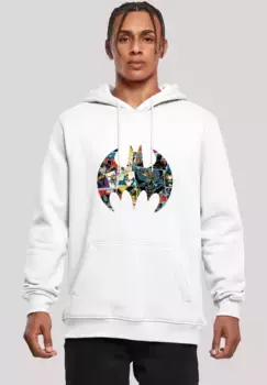 F4NT4STIC Толстовка "DC Comics Batman Comic Book Logo", мужская, премиум-мерч, приталенный крой, толстовка с принтом, белый