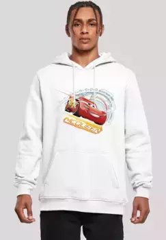 F4NT4STIC Толстовка "Disney Cars Lightning McQueen", мужская, премиум-мерч, приталенный крой, толстовка с принтом, белый