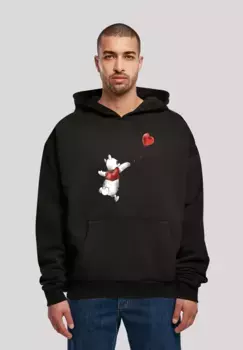 F4NT4STIC Толстовка "Disney Winnie The Pooh & Balloon", мужская, премиум-мерч, оверсайз, худи, с принтом, черный