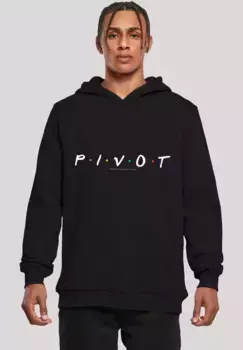 F4NT4STIC Толстовка "FRIENDS TV Series Pivot Logo BLK", мужская, премиальный товар, приталенный крой, толстовка с принтом, черный