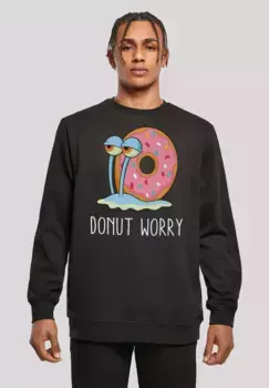 F4NT4STIC Толстовка "Губка Боб Квадратные Штаны Donut Worry Garry Snail", принт, черный