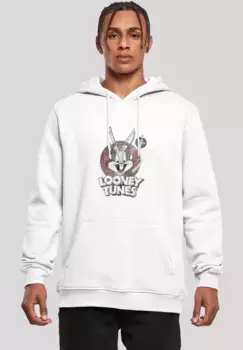 F4NT4STIC толстовка "Hoodie 'Looney Tunes Bugs Bunny'", мужская, премиум-мерч, приталенный крой, худи, с принтом, белый