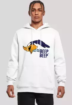 F4NT4STIC Толстовка "Hoodie 'Looney Tunes Roadrunner Beep Beep'", мужская, премиум-мерч, приталенный крой, худи, с принтом, белый