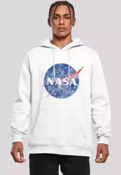 F4NT4STIC Толстовка "NASA Classic Insignia Logo Distressed", мужская, премиальный товар, приталенный крой, толстовка с принтом, белый