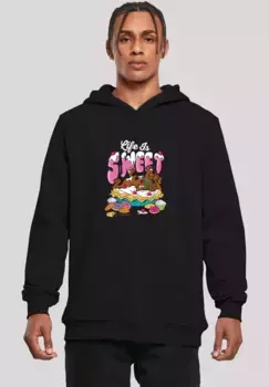 F4NT4STIC Толстовка "Scooby Doo Life Is Sweet", мужская, премиум-мерч, приталенный крой, худи, с принтом, черный