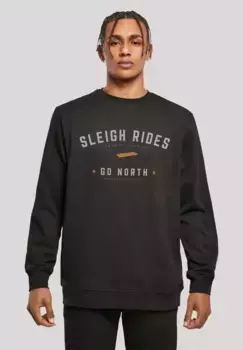 F4NT4STIC Толстовка "Sleigh Riding Christmas Christmas", Рождество, подарок, логотип, черный