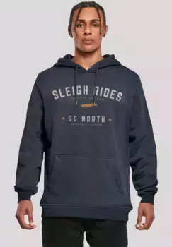 F4NT4STIC толстовка "Sleigh Riding Christmas Christmas", Рождество, подарок, логотип, цвет морской волны