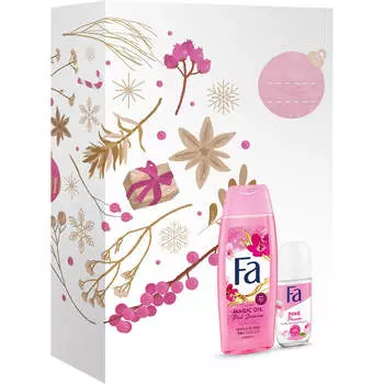 Fa Набор гелей для душа Magic Oil Pink Jasmine / Pink Passion 250мл + роликовый антиперспирант 50мл
