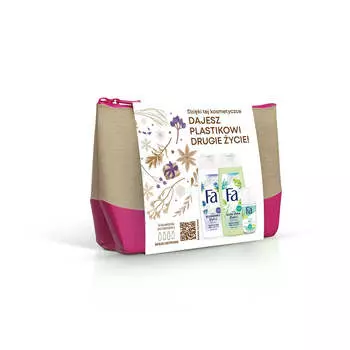 Fa Набор Йогуртовый гель для душа Алоэ Вера 250мл + Йогуртовый гель для душа с черникой 250мл + Шариковый антиперспирант Fresh Dry 50мл + Косметичка