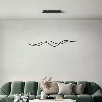 Fabas Luce Sinuo Светодиодный подвесной светильник металлический волнистый черный