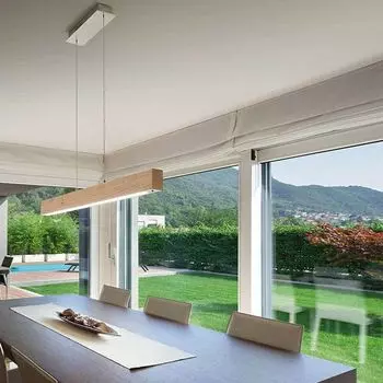 Fabas Luce Светодиодный подвесной светильник Badia из дуба 43Вт 3870лм с регулируемой яркостью, коричневый