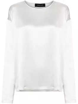 Fabiana Filippi атласная блузка из шелка, серебристый