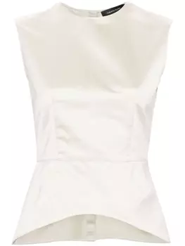 Fabiana Filippi атласная блузка с круглым вырезом, нейтральный цвет