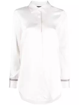 Fabiana Filippi атласная рубашка с длинными рукавами, белый