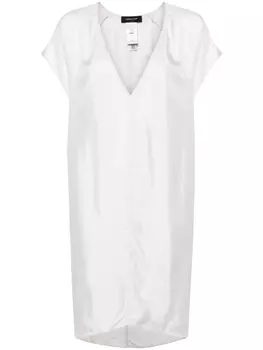 Fabiana Filippi атласная туника с V-образным вырезом, серый