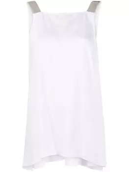 Fabiana Filippi атласный топ без рукавов, белый