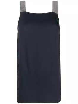 Fabiana Filippi атласный топ без рукавов, синий