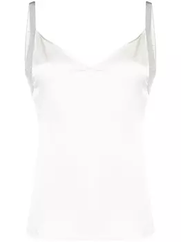 Fabiana Filippi атласный топ с V-образным вырезом, нейтральный цвет