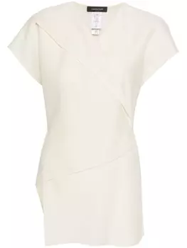 Fabiana Filippi блузка с запахом и V-образным вырезом, нейтральный цвет