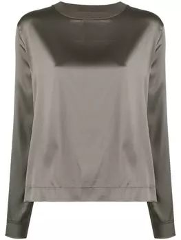 Fabiana Filippi блузка в рубчик с квадратным вырезом, серый