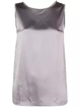 Fabiana Filippi декорированный атласный топ без рукавов, серый