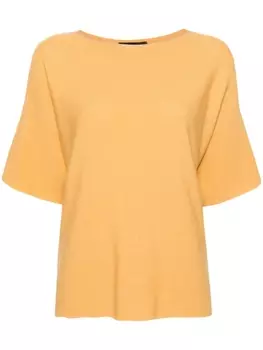 Fabiana Filippi декорированный джемпер с короткими рукавами, желтый