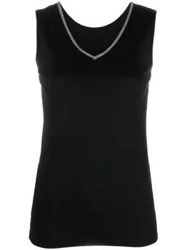 Fabiana Filippi декорированный топ без рукавов, черный