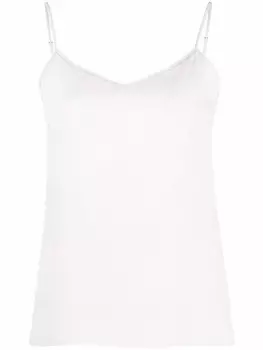 Fabiana Filippi декорированный топ с V-образным вырезом, серый