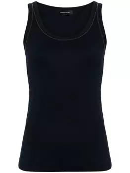 Fabiana Filippi декорированный топ в рубчик, синий