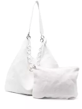 Fabiana Filippi дорожная сумка с отделкой макраме, нейтральный цвет