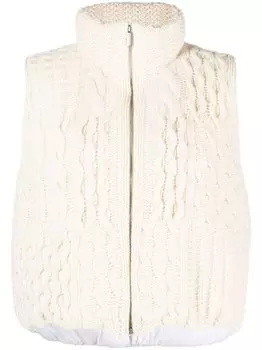 Fabiana Filippi дутый жилет с трикотажными вставками, белый
