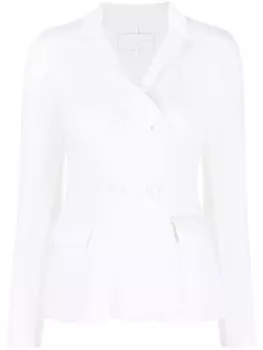 Fabiana Filippi двубортный блейзер из необработанной шерсти, белый