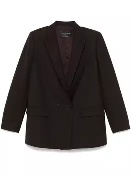 Fabiana Filippi двубортный блейзер, коричневый