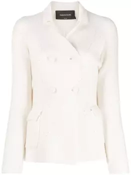 Fabiana Filippi двубортный кардиган с пайетками, нейтральный цвет