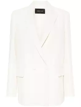 Fabiana Filippi двубортный пиджак из смесового льна, нейтральный цвет