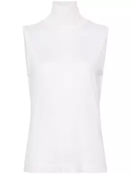 Fabiana Filippi джемпер без рукавов с высоким воротником, белый