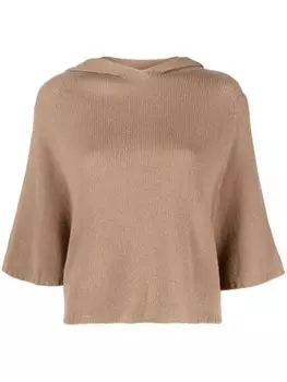 Fabiana Filippi джемпер с капюшоном и рукавами три четверти, коричневый