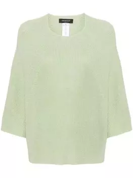 Fabiana Filippi джемпер с укороченными рукавами и эффектом металлик, зеленый