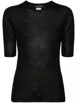 Fabiana Filippi джемпер тонкой вязки с короткими рукавам, черный