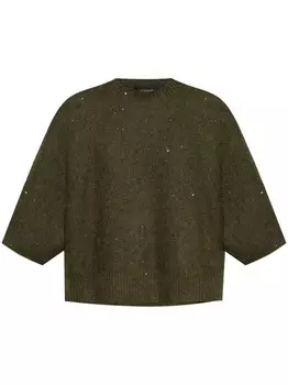 Fabiana Filippi джемпер, украшенный пайетками, зеленый
