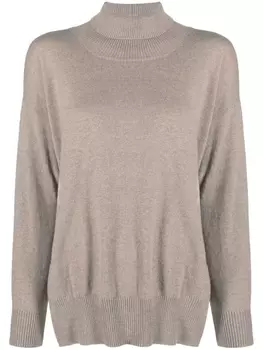 Fabiana Filippi джемпер в рубчик с высоким воротником, нейтральный цвет