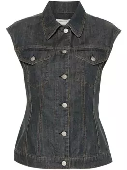 Fabiana Filippi джинсовый жилет на пуговицах, серый