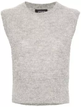 Fabiana Filippi фактурный топ с пайетками, серый