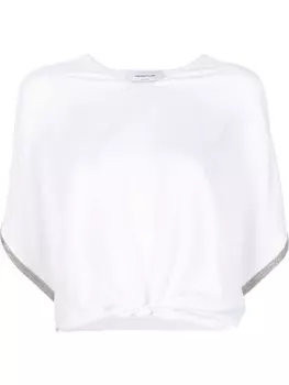 Fabiana Filippi футболка с перекрученной деталью, белый