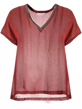 Fabiana Filippi футболка с V-образным вырезом, красный
