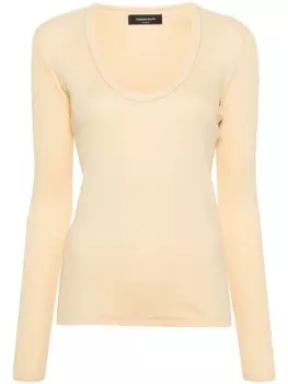 Fabiana Filippi футболка в рубчик с бисером, желтый