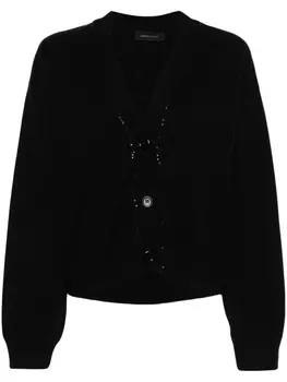 Fabiana Filippi кардиган из натуральной шерсти с пайетками, синий