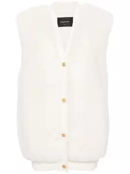 Fabiana Filippi кардиган из овчины без рукавов, белый